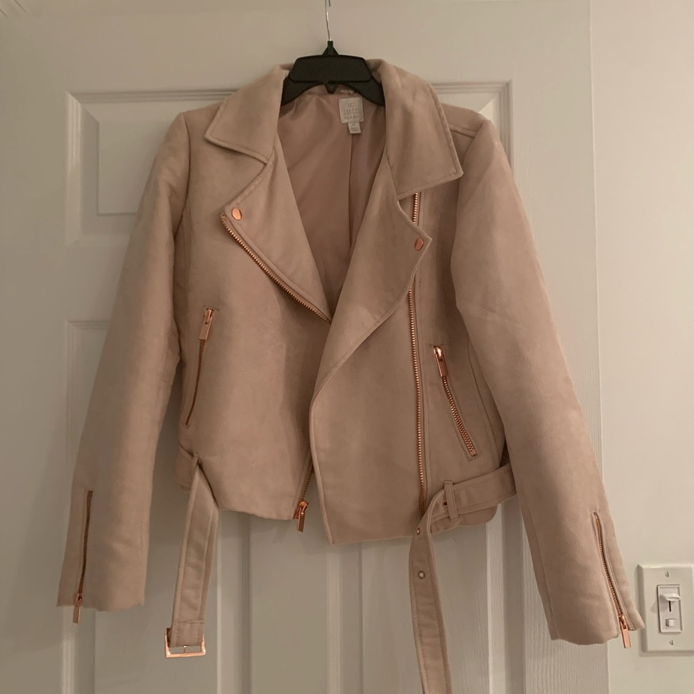 Lauren Conrad suede moto jacket